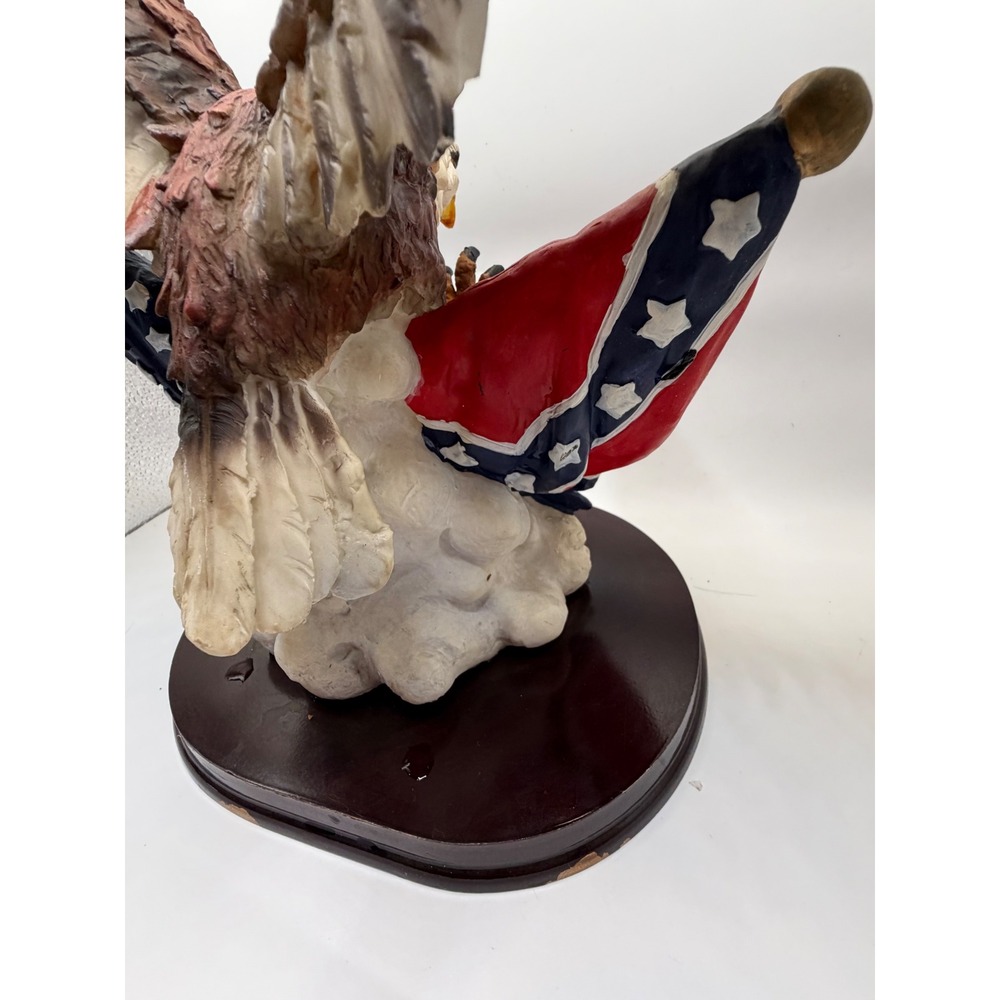 VTG DMB Collection Bald Eagle Figurine Confederate Rebel Flag Resin Statue 17x14 - Picture 12 of 14